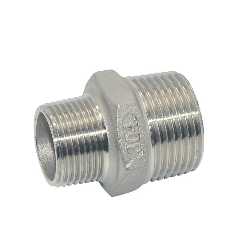 DAN SPEED 1" x 3/4" Male Hex Nipple Threaded Reducer Connector Pipe Fitting/Adapter,Stainless Steel 304 NPT - Image 3